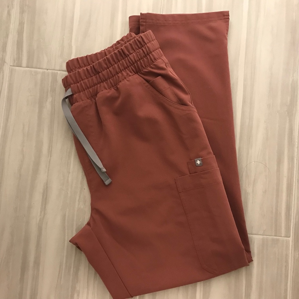 Figs Yola Scrub Pants High Waist Mauve Size Medium